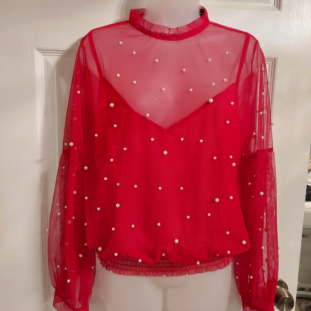 Red elegant blouse